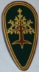Minifigure, Shield Oval with Tree with Gold Leaves Pattern