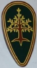 Minifigure, Shield Oval with Tree with Gold Leaves Pattern