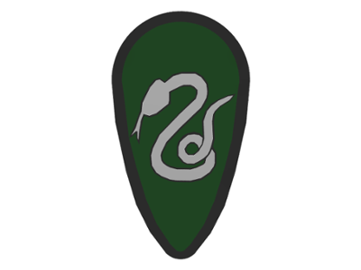 Minifigure, Shield Oval with HP Slytherin Snake Pattern
