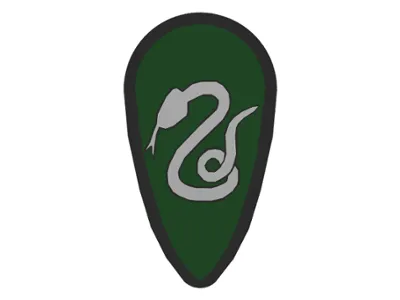 Minifigure, Shield Oval with HP Slytherin Snake Pattern