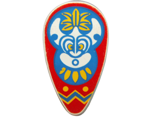 Minifigure, Shield Oval with Islanders Mask Pattern