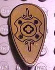 Minifigure, Shield Oval with Gold Chrome and Geometric Oriental Pattern