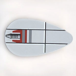 Minifigure, Shield Oval with SW Small Rocket at Top Pattern