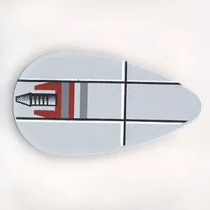 Minifigure, Shield Oval with SW Small Rocket at Top Pattern