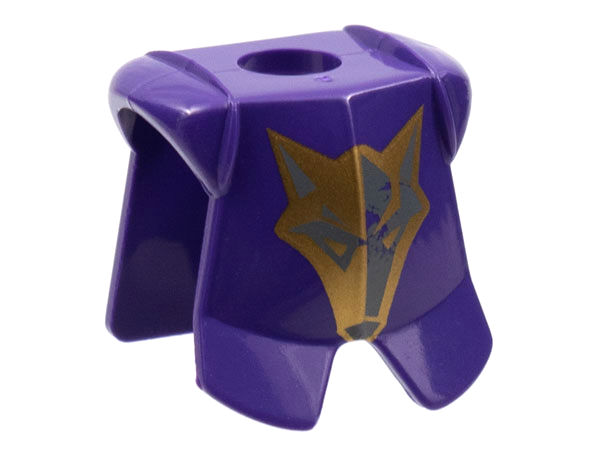Minifigure Armor Breastplate with Leg Protection with Danju Gold Wolf Pattern