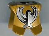Minifigure Armor Breastplate with Leg Protection with King Jayko Silver and Black Hawk Pattern