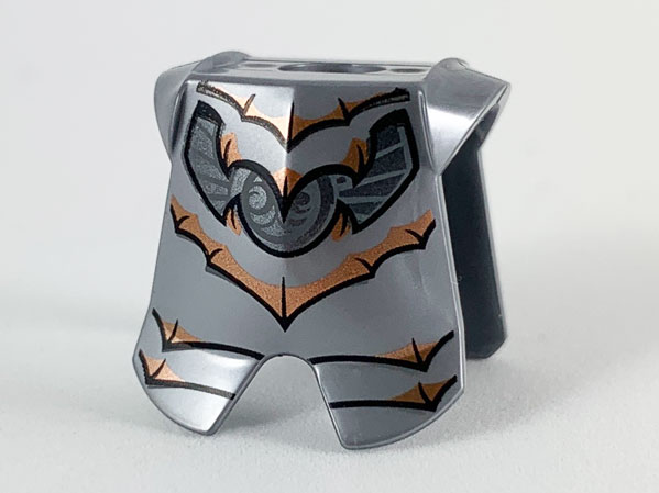 Minifigure Armor Breastplate with Leg Protection with Copper Bats and Pearl Dark Gray Trim Pattern