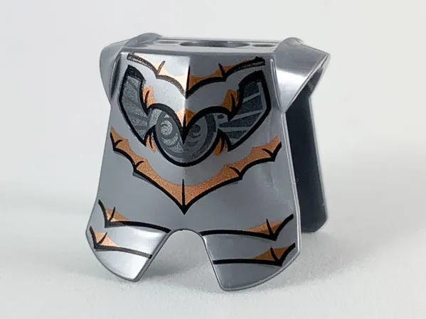 Minifigure Armor Breastplate with Leg Protection with Copper Bats and Pearl Dark Gray Trim Pattern