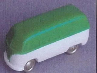 HO Scale, VW Window Van with White Base - Completely Colored Top