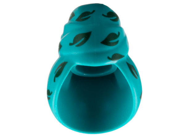 Minifigure, Headgear Hair Wrap with Dark Green Leaves Pattern