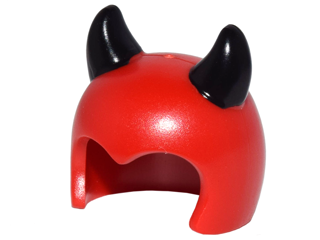 Minifigure, Headgear Cap, Imp with Black Horns Pattern