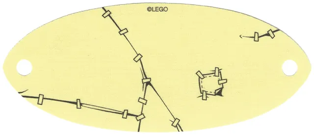 Cloth Sail Oval 6 x 14 with Rips and Clamps Pattern