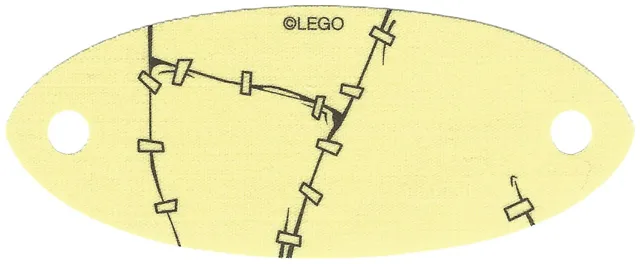 Cloth Sail Oval 4 x 9 with Rips and Clamps Pattern