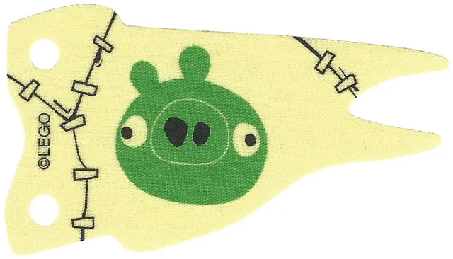 Cloth Flag 8 x 4 Wave with Green Pig Face Pattern