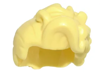 Minifigure, Hair Female with High Bangs, Large Wavy Curls and Small Bun