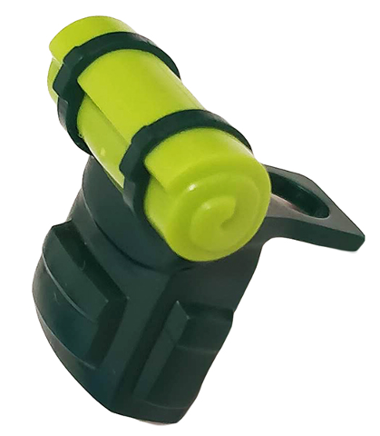 Minifigure Backpack with Molded Lime Bedroll Pattern (BAM)