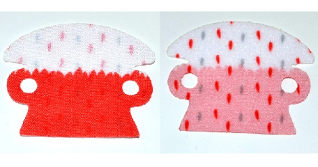 Minifigure Cape Cloth, Arm Holes and Rounded Collar with Red and Gray Fur Spots and Red Back Pattern