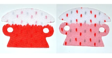 Minifigure Cape Cloth, Arm Holes and Rounded Collar with Red and Gray Fur Spots and Red Back Pattern