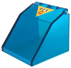 Windscreen 4 x 4 x 3 Canopy with Black 'R.E.S.' and Red 'Q' on Yellow Triangle Pattern (Sticker) - Sets 6445 / 6479