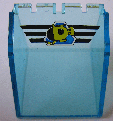 Windscreen 4 x 4 x 3 Canopy with Yellow Submarine on Blue Triangle with Black Stripes Pattern (Sticker) - Set 1782