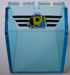 Windscreen 4 x 4 x 3 Canopy with Yellow Submarine on Blue Triangle with Black Stripes Pattern (Sticker) - Set 1782