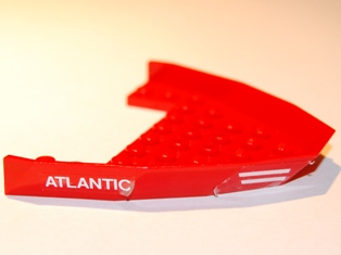 Boat, Bow Top 8 x 10 x 1 with White 'ATLANTIC' and White Stripes Pattern on Both Sides (Stickers) - Set 6542