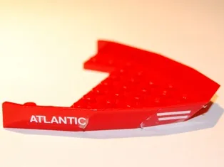 Boat, Bow Top 8 x 10 x 1 with White 'ATLANTIC' and White Stripes Pattern on Both Sides (Stickers) - Set 6542