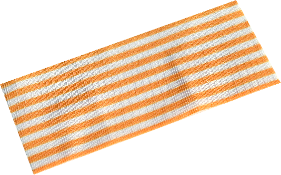 Cloth Picnic Tablecloth / Blanket 14 x 6 with Orange Stripes Pattern