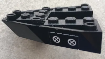 Boat, Bow Brick 6 x 6 x 1 with 2 White Bow Thruster Signs Pattern on Both Sides (Stickers) - Set 1660