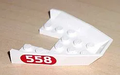 Boat, Bow Top 6 x 6 x 1 with '558' in Red Oval Pattern on Both Sides (Stickers) - Set 6558