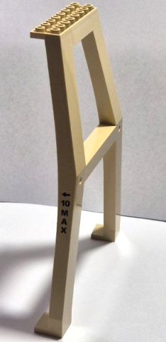 Support Crane Stand Double - No Studs on Cross-Brace with Black Arrow and '10 MAX' Pattern on Left Side (Sticker) – Set 7637