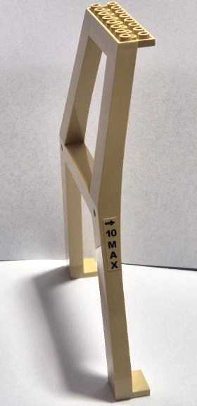 Support Crane Stand Double - No Studs on Cross-Brace with Black Arrow and '10 MAX' Pattern on Right Side (Sticker) – Set 7637