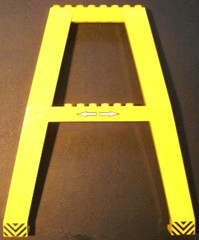 Support Crane Stand Double with Arrows and Black and Yellow Danger Stripes Pattern (Stickers) – Set 4555