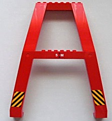 Support Crane Stand Double with Black and Yellow Danger Stripes and '5 M' with Arrows Pattern (Stickers) - Set 7994