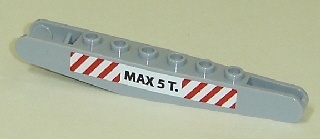 Crane Harbor Derrick 10 (Top Part) with Red and White Danger Stripes and 'MAX 5 T.' Weight Limit Pattern on Both Sides (Stickers) - Set 7638