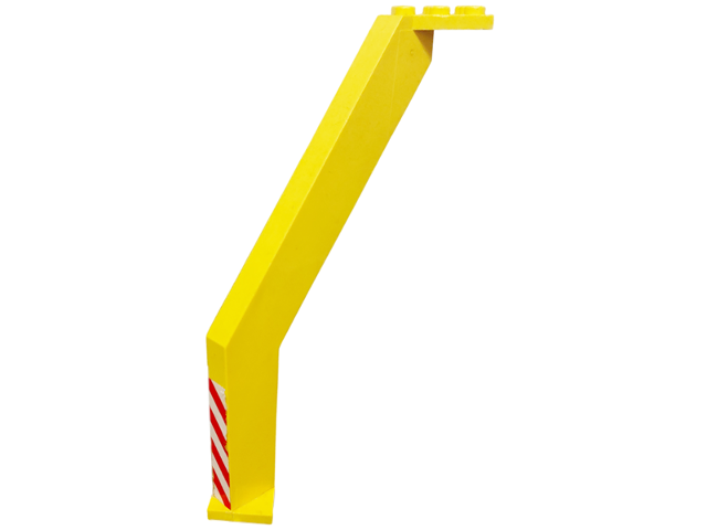 Support Crane Stand Single, Cut Away Beam at Top with Red and White Danger Stripes Pattern (Sticker) - Set 6541
