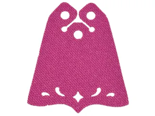 Mini Doll, Cape Cloth, Friends, Center Point at Bottom, 3 Small Top Holes and Swirl and Diamond Shaped Holes - Spongy Stretchable Fabric