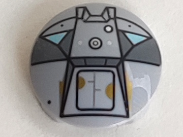 Plate, Round 2 x 2 with Rounded Bottom (Boat Stud) with Space Hatch Pattern