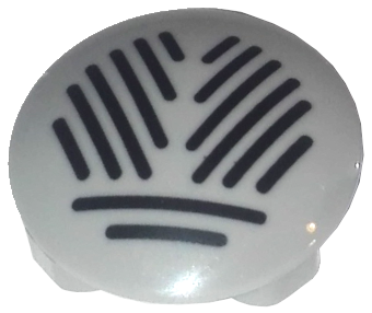 Plate, Round 2 x 2 with Rounded Bottom (Boat Stud) with Black Grille Pattern