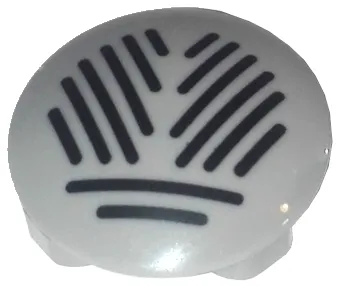 Plate, Round 2 x 2 with Rounded Bottom (Boat Stud) with Black Grille Pattern