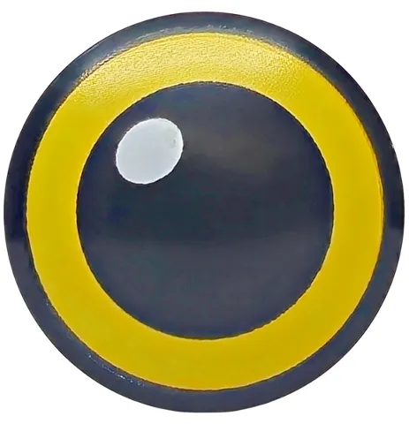 Plate, Round 2 x 2 with Rounded Bottom (Boat Stud) with Yellow Eye with White Circle Pattern