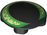 Plate, Round 2 x 2 with Rounded Bottom (Boat Stud) with Green, Bright Green and Bright Light Yellow Rim Pattern (Cat Eye)