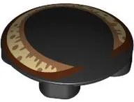 Plate, Round 2 x 2 with Rounded Bottom (Boat Stud) with Reddish Brown, Nougat and Tan Rim Pattern (Cat Eye)
