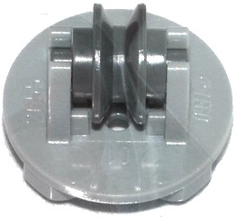 Plate, Round 2 x 2 Thin with Wheel Holder with Dark Bluish Gray Pulley Wheel (2655 / 3464)