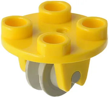 Plate, Round 2 x 2 Thin with Wheel Holder with Light Gray Pulley Wheel (2655 / 3464)