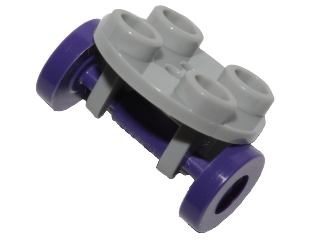 Plate, Round 2 x 2 Thin with Wheel Holder with Dark Purple Wheels (2655 / 2496)