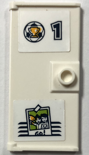 Door 1 x 3 x 5 with Stud Handle with Locker, Vent Lines, Number 1, Soccer Trophy and Polaroid Photo Pattern (Stickers) - Set 41744
