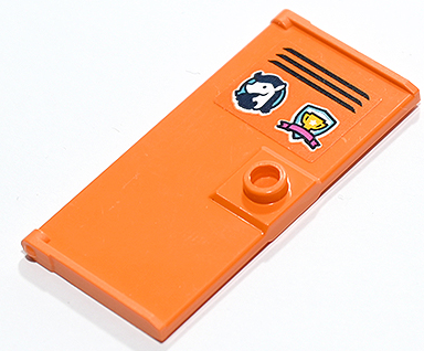 Door 1 x 3 x 5 with Stud Handle with School Locker with Ventilation Grille, Horse with Dark Blue Mane and Yellow Trophy with Dark Pink Ribbon Pattern (Sticker) - Set 41731