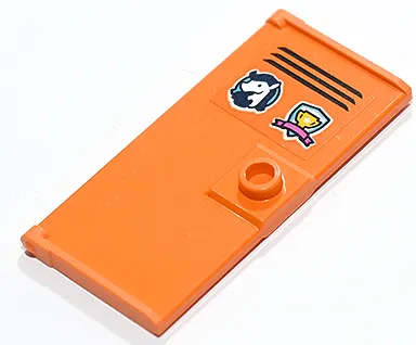 Door 1 x 3 x 5 with Stud Handle with School Locker with Ventilation Grille, Horse with Dark Blue Mane and Yellow Trophy with Dark Pink Ribbon Pattern (Sticker) - Set 41731