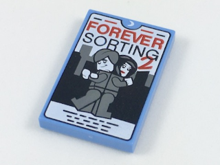 Tile 2 x 3 with 'FOREVER SORTING 2' Movie Case Pattern